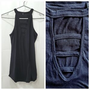 Sexy Navy Ladder Cut-Out Tank Top